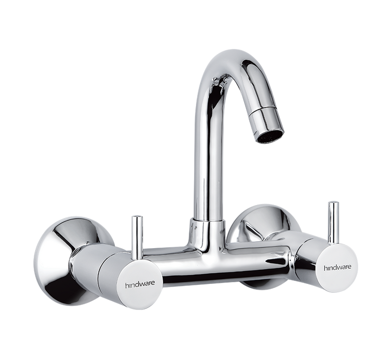 Hindware Flora Sink Mixer with Swivel Spout Wall Mounted
