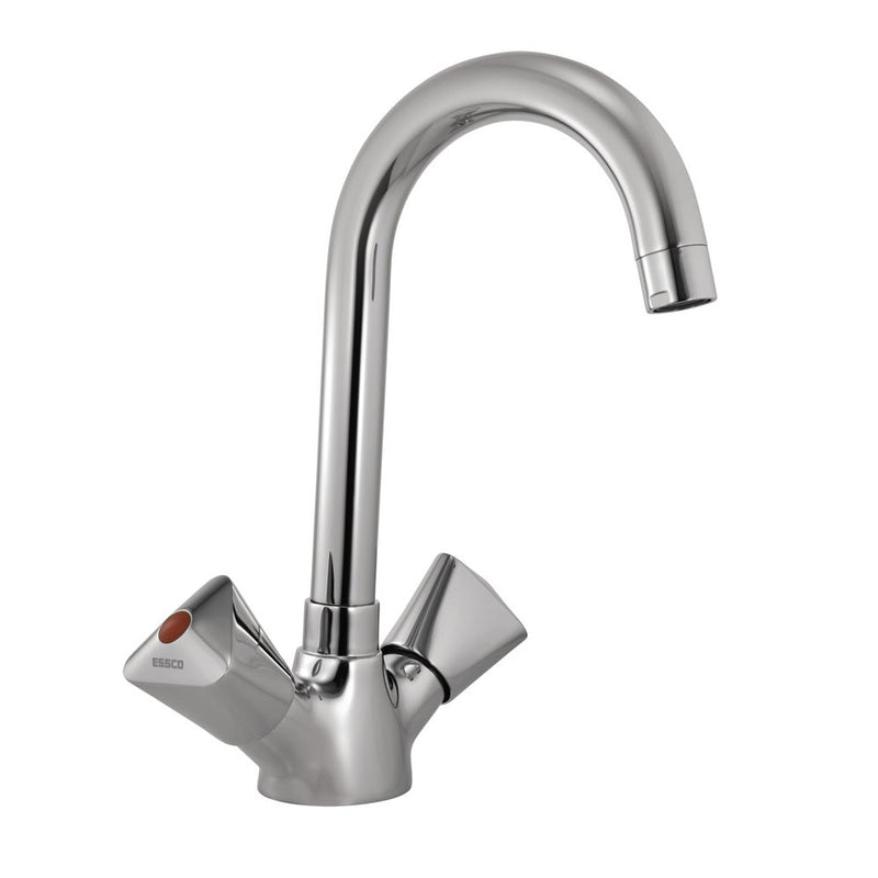 Essco Tropical Full Turn Sink Mixer With Swinging Casted SpoutWith Connecting Legs & Wall Flange Deck Mounted