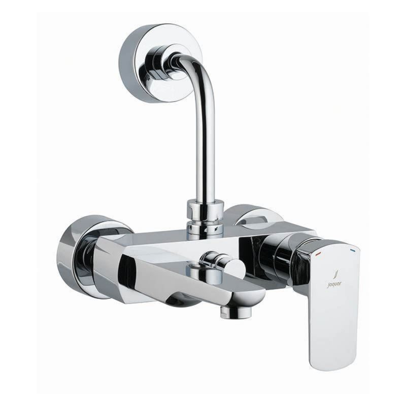 Jaquar Kubix Prime KUP-CHR-35117PM Single Lever Wall Mixer with Provision For Overhead Shower with 115mm Long Bend Pipe On Upper Side, Connecting Legs & Wall Flanges