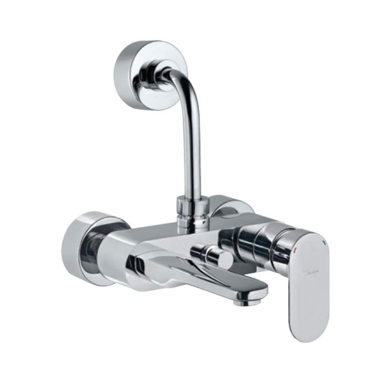 Jaquar Opal Prime OPP-CHR-15117PM Single Lever Wall Mixer with Provision For Overhead Shower with 115mm Long Bend Pipe On Upper Side, Connecting Legs & Wall Flanges