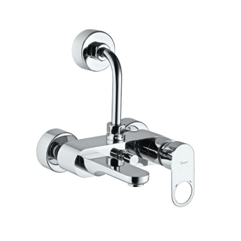 Jaquar Ornamix Prime ORP-CHR-10117PM Single Lever Wall Mixer with Provision For Overhead Shower with 115mm Long Bend Pipe On Upper Side, Connecting Legs & Wall Flanges