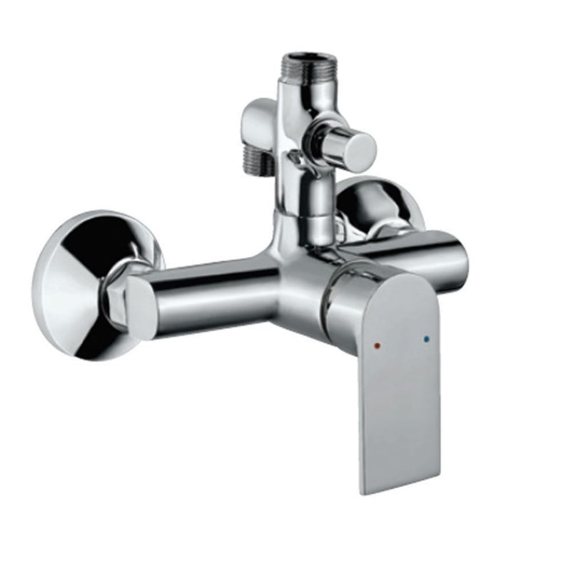 Jaquar Lyric LYR-CHR-38145 Single Lever Exposed Shower Mixer with Provision For Connection to Exposed Shower Pipe (SHA-1211NH & SHA-1213) & Hand Shower with Connecting Legs & Wall Flanges