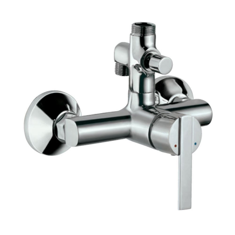 Jaquar Fonte FON-CHR-40145 Single Lever Exposed Shower Mixer With Provision For Connection to Exposed Shower Pipe (SHA-1211NH & SHA-1213) & Hand Shower With Connecting Legs & Wall Flanges