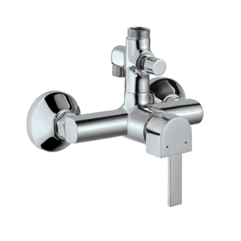 Jaquar D'Arc DRC-CHR-37145 Single Lever Exposed Shower Mixer With Provision For Connection to Exposed Shower Pipe (SHA-1211NH & SHA-1213) & Hand Shower With Connecting Legs & Wall Flanges