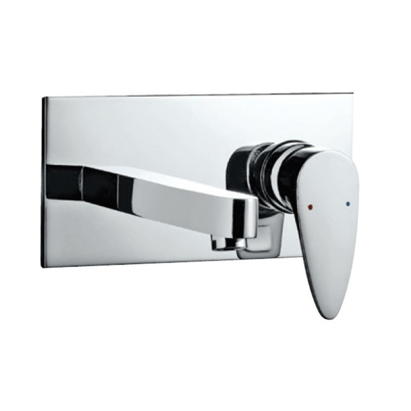 Jaquar Viggnette Prime VGP-CHR-81233NK Exposed Part Kit of Single Lever Basin Mixer Wall Mounted Consisting of Operating Lever, Cartridge Sleeve, Wall Flange, Nipple & Spout (Compatible with ALD-233N & ALD-235N)