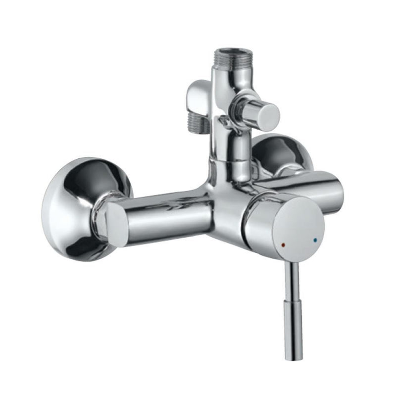 Jaquar Solo SOL-CHR-6145 Single Lever Exposed Shower Mixer with Provision For Connection to Exposed Shower Pipe (SHA-1211NH & SHA-1213) & Hand Shower with Connecting Legs & Wall Flanges