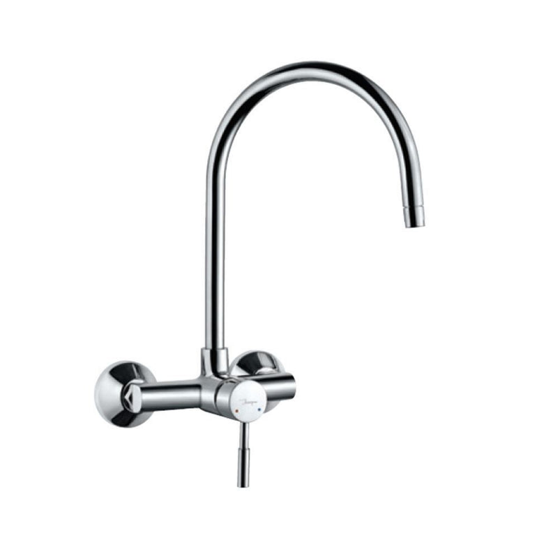 Jaquar Solo SOL-CHR-6165 Single Lever Sink Mixer with Swinging Spout on Upper Side (Wall Mounted Model) with Connecting Legs & Wall Flanges