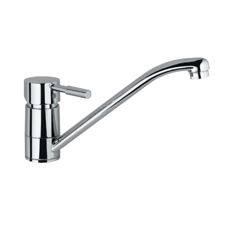 Jaquar Solo SOL-CHR-6173B Single Lever Sink Mixer with Swinging Spout (Table Mounted) with 450mm Long Braided Hoses