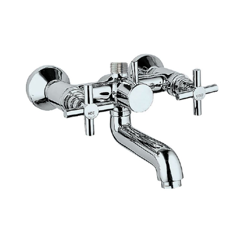 Jaquar Solo SOL-CHR-6217 Wall Mixer with Telephone Shower Arrangement, Connecting Legs & Wall Flanges but without Crutch & Telephone Shower