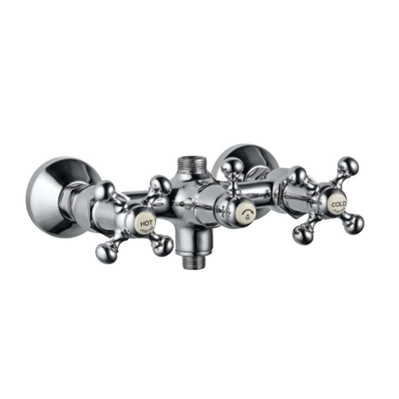 Jaquar Queen'S QQT-CHR-7215 Exposed Wall Mixer with Provision Only for Overhead Shower & Hand Shower with Connecting Legs & Wall Flanges