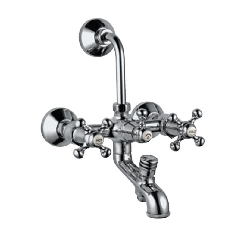 Jaquar Queen'S QQT-CHR-7281 Wall Mixer 3-in-1 System with Provision for both Hand Shower and Overhead Shower Complete with 115mm Long Bend Pipe, Connecting Legs & Wall Flange (without Hand & Overhead Shower)