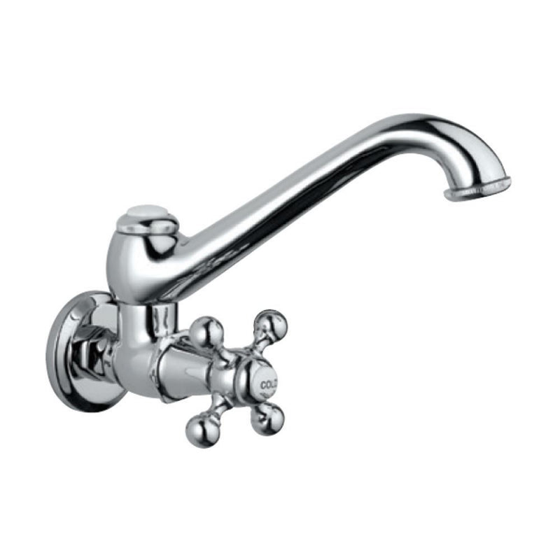 Jaquar Queen'S QQT-CHR-7347 Sink Cock with Regular Swinging Spout (Wall Mounted Model) with Wall Flange