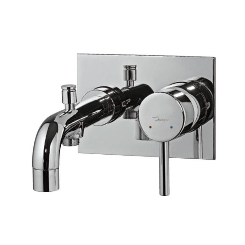 Jaquar Flornetine FLR-CHR-5137 Single Lever High Flow Bath & Shower Mixer (Concealed Body) Wall Mounted Model with Button Spout (Composite One Piece Body)