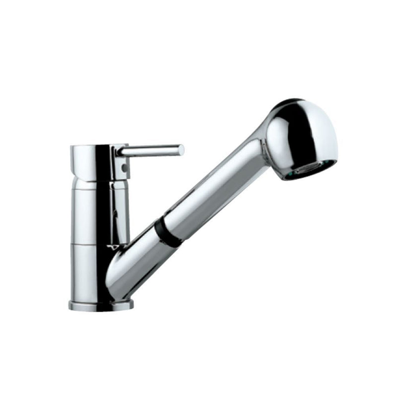 Jaquar Flornetine FLR-CHR-5177B Single Lever Sink Mixer (Table Mounted) with Extractable Hand Shower Dual Flow Complete with 1.2m Long Tube with 450mm Long Braided Hoses