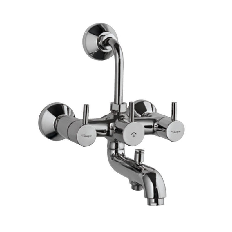 Jaquar Flornetine FLR-CHR-5281N Wall Mixer 3-in-1 System with Provision for both Hand Shower and Overhead Shower Complete with 115mm Long Bend Pipe, Connecting Legs & Wall Flange (without Hand & Overhead Shower)