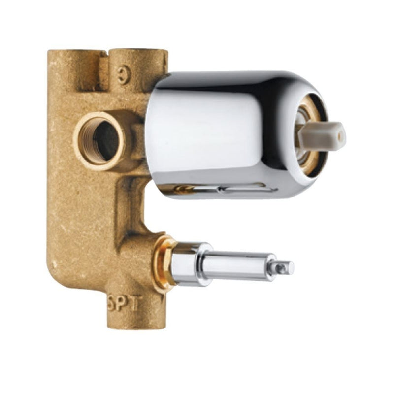 Jaquar Allied ALD-CHR-193 Concealed Body for 3-Inlet Single Lever Diverter with Button Assembly, Cartridge Sleeve But without Exposed Parts