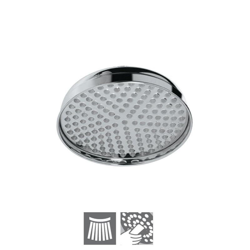 Jaquar OHS-CHR-1843 Overhead Showers Victorian Shower Head Round ø200mm (Bell Type) Single Flow (Body & Face Plate Brass) with Rubit Cleaning System