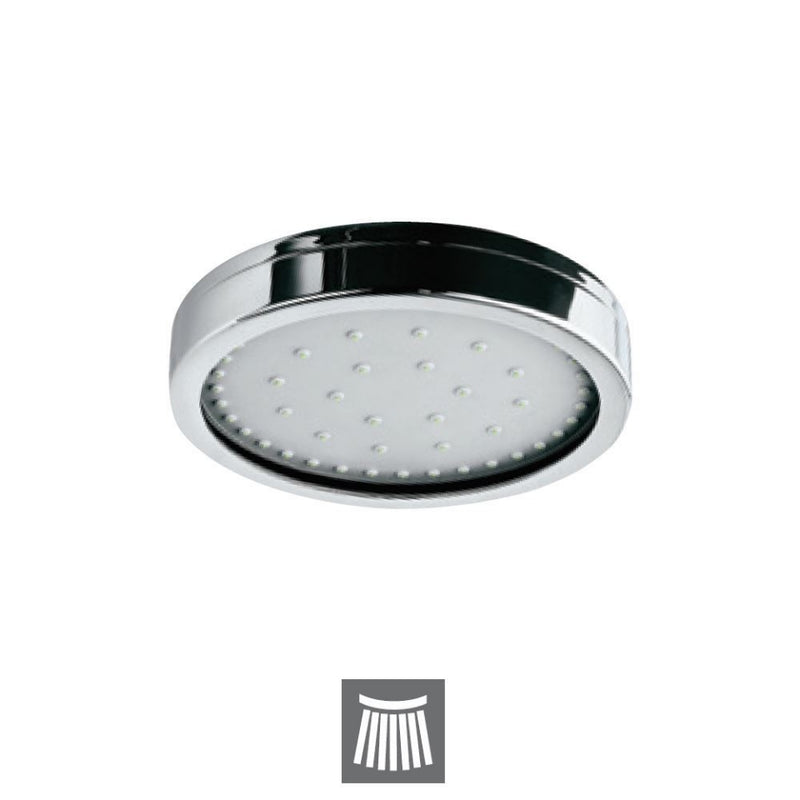 Jaquar OHS-CHR-1801 Overhead Showers Overhead Shower ø150mm Round Shape Single Flow (Brass Body Chrome Plated with Gray Face Plate) with Self Cleaning Function