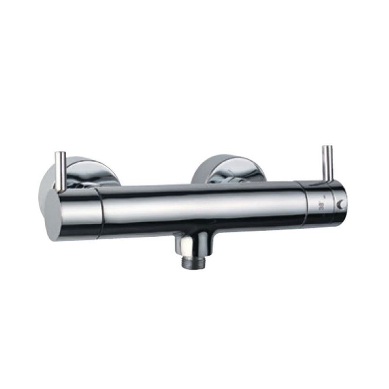 Jaquar Thermostatic Mixers FLR-CHR-5655 Exposed Shower Mixer (Wall Mounted) with Thermosatic Control with Connecting Legs & Wall Flanges