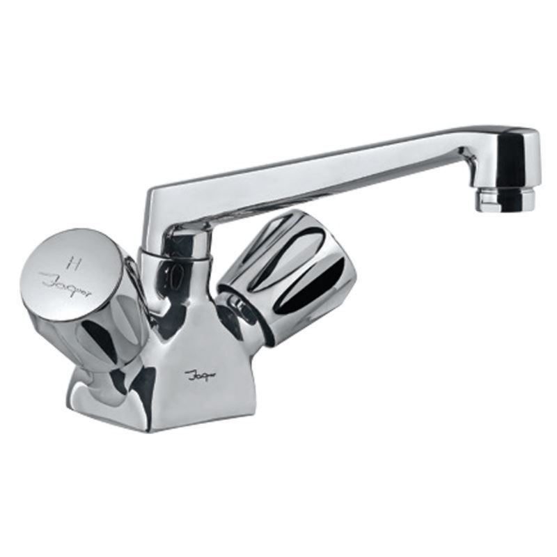 Jaquar Continental CON-CHR-309KNBM Sink Mixer with Swinging Spout (Table Mounted Model) with 450mm Long Braided Hoses