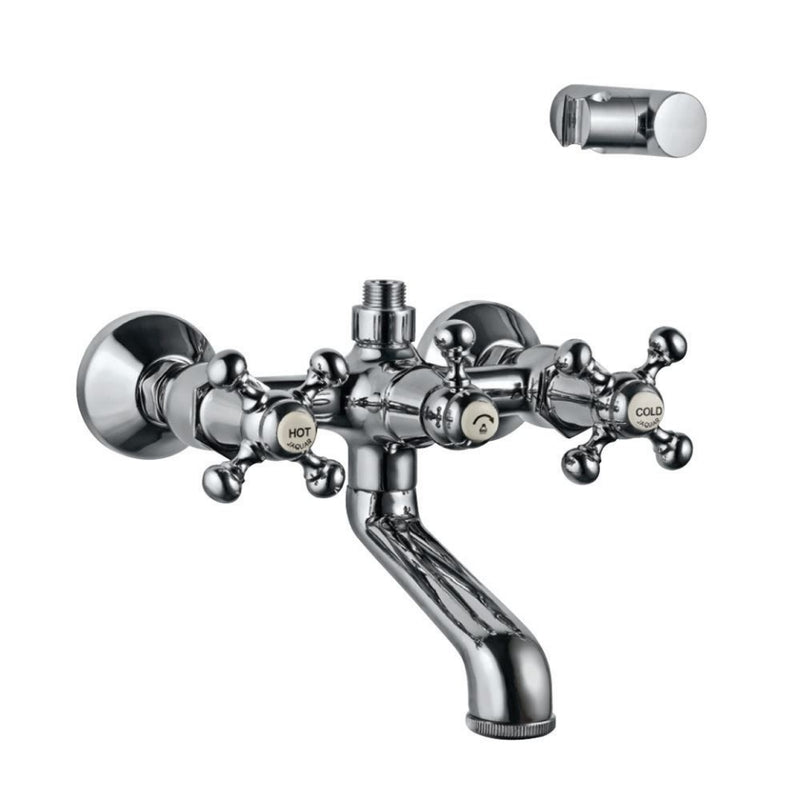 Jaquar Queen'S QQT-CHR-7267 Wall Mixer with Connector for Hand Shower arrangement with Connecting Legs, Wall Flanges & Wall Bracket for Hand Shower