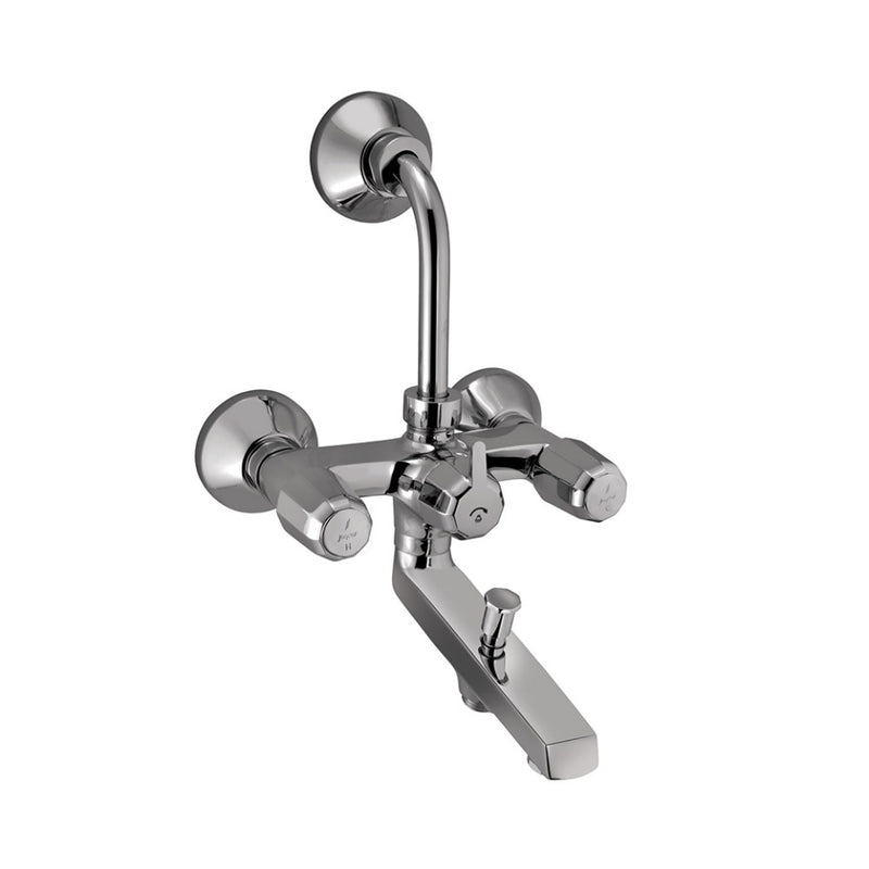 Jaquar Contintal Prime COP-CHR-281PM Wall Mixer 3-in-1 System with Provision for both Hand Shower and Overhead Shower Complete with 115mm Long Bend Pipe, Connecting Legs & Wall Flange (without Hand & Overhead Shower)