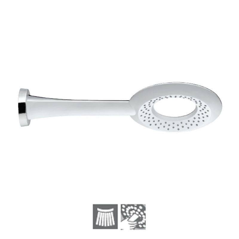 Jaquar OHS-WHM-1765 Overhead Showers Overhead Shower ø250mm Round Shape Single Flow (ABS Body with Face Plate White Matt) With Rubit Cleaning System