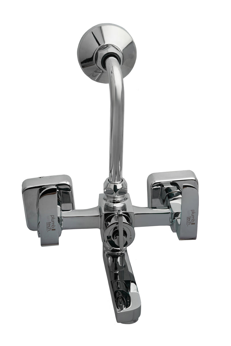 Plumb Tech Sensation Wall Mixer with Provision for Shower (Long bend Pipe, Connecting Leg & Wall Flanges)