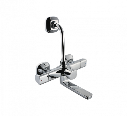 Hindware Starc 2 In 1 Wall Mixer With Provision For Overhead Shower With 115Mm Long Bend Pipe