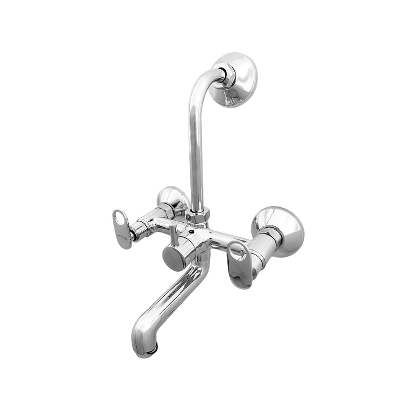 Welcona Orio Wall Mixer Bath Telephonic Shower with Connecting Legs, Wall Flanges & Crutch